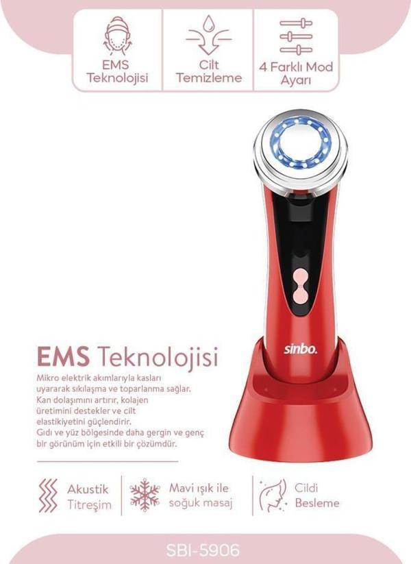 Sinbo Sbı-5906 RF Lifting Etkili Cilt Sıkılaştırıcı Kırmızı - Image 1