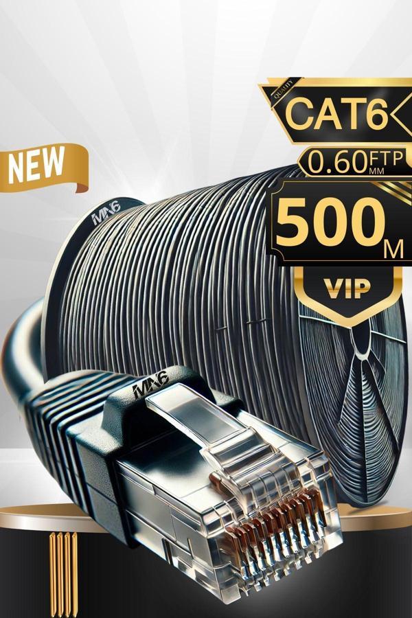Mn6 M108Xf 500 Metre Internet Kablosu/Ftp0.60Mm Cat6 Iki Kat Korumalı/İç Dış Mekan/500M Ethernet Kablosu - Image 1