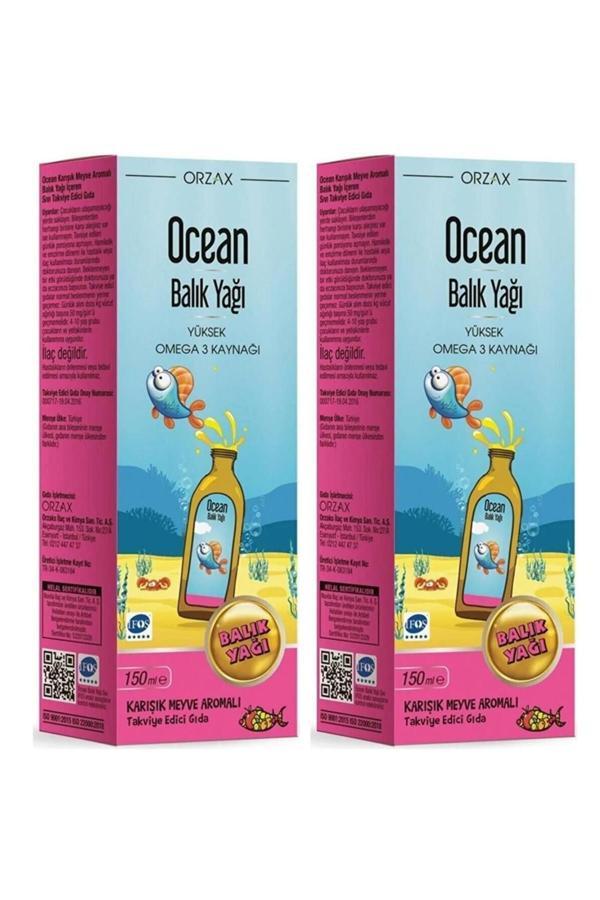 Ocean Tutti Frutti Karışık Meyve Aromalı Balık Yağı Şurup 150 ml 2 Adet - Image 1