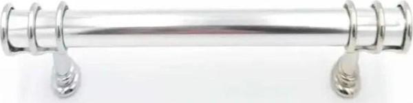 Asil Metal Polimer Boncuk Halka Modern Dolap Çekmece Kulpları (160 Mm ) Krom-10 Adet - Image 1