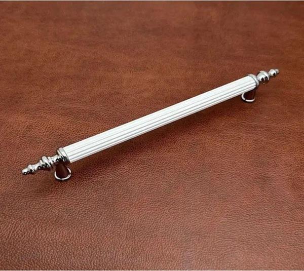 Yaren Metal Inci Kombin Lüks Modern Dolap Çekmece Kulpları 128 Mm Krom-Beyaz (12,8 Cm)-2 Adet - Image 1