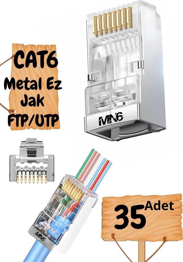 Mn6 M117Xf Cat6 Jack/35 Adet-Metal Ez/Yeni Nesil Rj45 Cat6-8P/8C Açık Uçlu/Cat6 Konnektör - Image 1