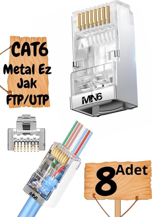 Mn6 M117Xf Cat6 Jack/8 Adet-Metal Ez/Yeni Nesil Rj45 Cat6-8P/8C Açık Uçlu/Cat6 Konnektör - Image 1