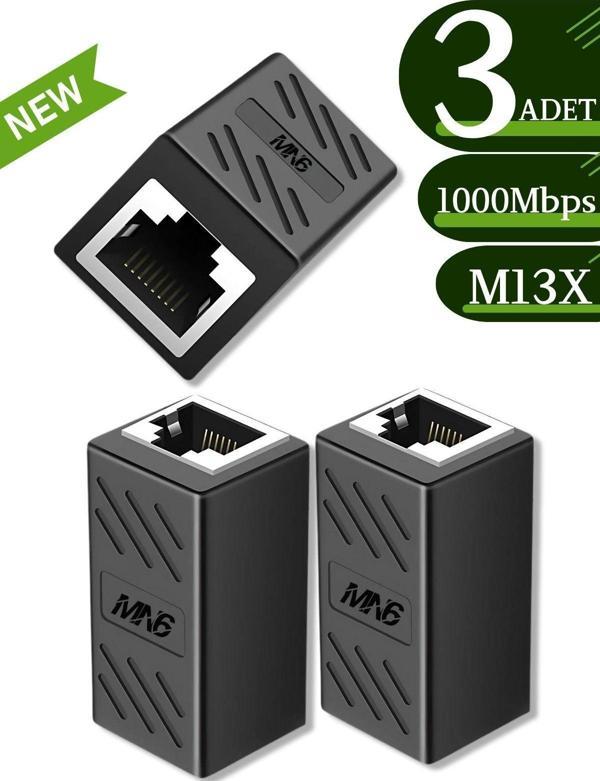Mn6 M13X Kablo Birleştirici/3Adet-Cat5-Cat6-Cat7-Cat8-Uyumlu/Lan Kablosu Birleştirici Ara Aparatı - Image 1