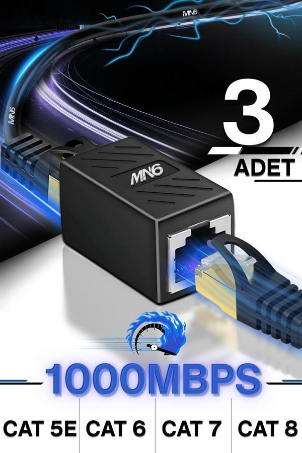 Mn6 M13X Kablo Birleştirici/3Adet-Cat5-Cat6-Cat7-Cat8-Uyumlu/Lan Kablosu Birleştirici Ara Aparatı - Image 1