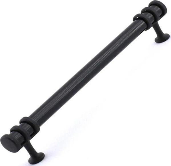 Asil Metal Polimer Boncuk Halka Modern Dolap Çekmece Kulpları (160 Mm ) Siyah-5 Adet - Image 1