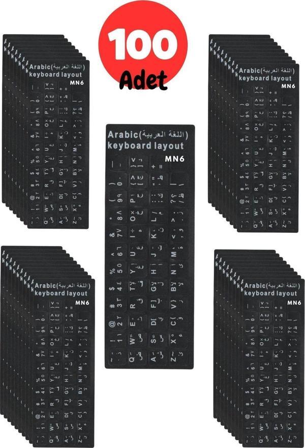 Mn6 Map01 Arapça Klavye Etiketi-A Kalite/100 Adet/Notebook Pc Uyumlu/Arapça Klavye Sticker-Arapça Klavye - Image 1