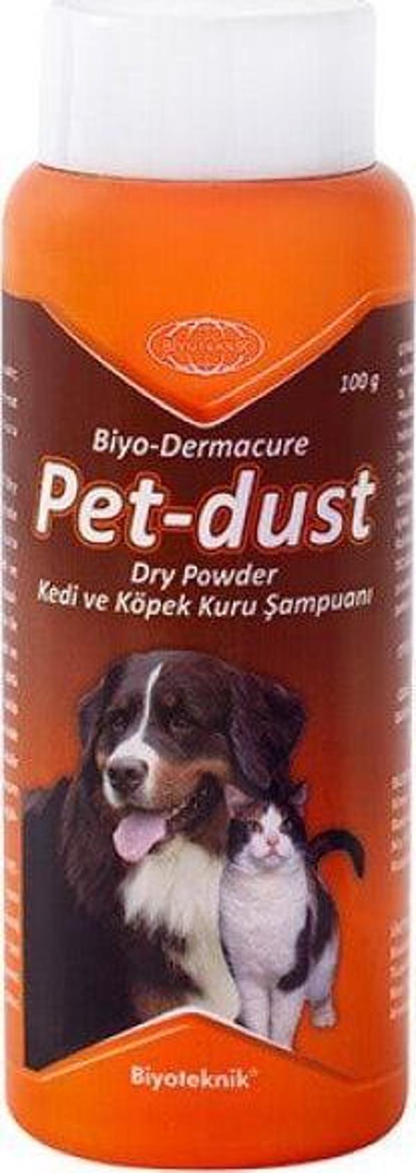 Biyoteknik Pet-Dust Dry Powder Kedi Ve Köpekler Için Kuru - Toz Şampuan 100 Gr - Image 1