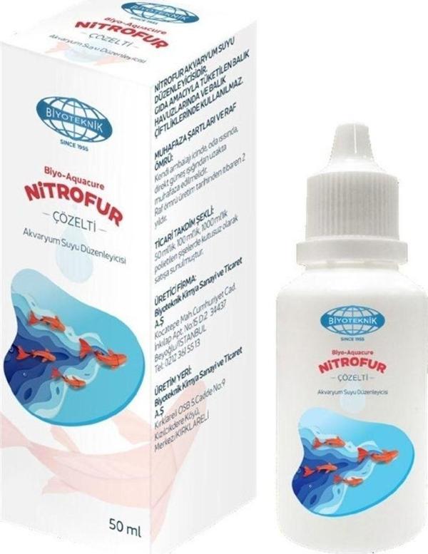Biyoteknik 6 Adet Biyo Aquacure Nitrofur 50 Ml Akvaryum Su Düzenleyici - Image 1
