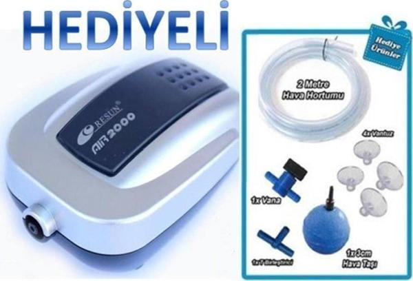 Resun Air 2000 Tek Çıkışlı Akvaryum Hava Motoru 1,8 L/Dk Hediyeli - Image 1