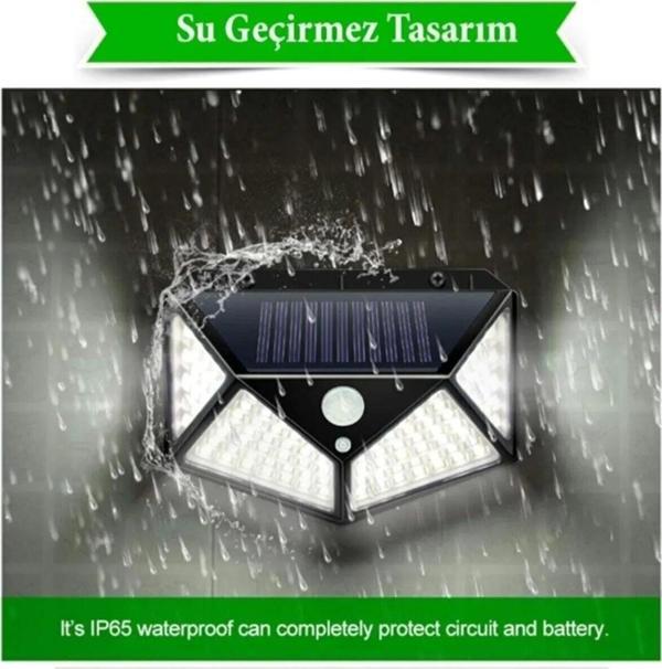 Rahison 100 Ledli Hareket Sensörlü Güneş Enerjili Solar Bahçe Aydınlatması 4 Adet Fiyatıdır - Image 1