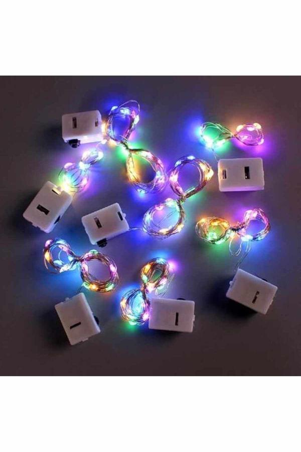 Rahison 1 Metre Peri Led Mini Güç Kutulu Dekoratif Led Piller Dahildir 1 Adet Rgb - Image 1