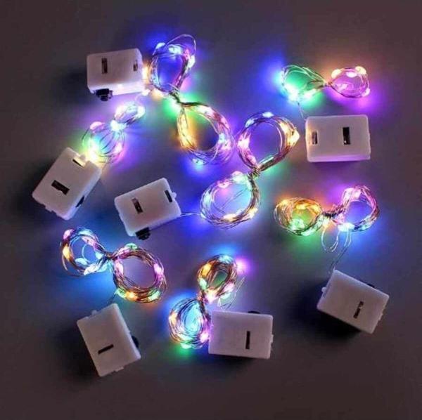 Rahison 1 Metre Peri Led Mini Güç Kutulu Dekoratif Led Piller Dahildir 1 Adet Rgb - Image 1