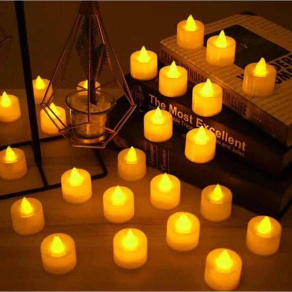Kulvar Avm Led Mum 24 Adet Ledli Mum Model Işıklı Tealight Mum Pilli – Kına Mumu – Kına Mumu – Kına Mumu - Image 1