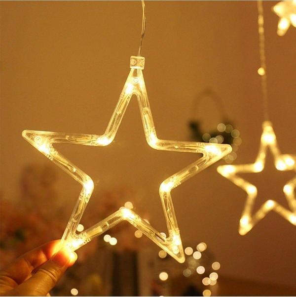 Kuzey Dekor Ramazan Süsleme Işığı Gün Işığı Yıldız Perde Led Işık Yıldız Salkım Işık Yıldız Işık - Image 1