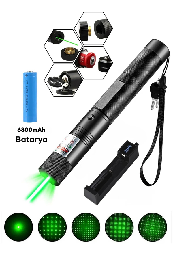 Turbo X Yeşil Şarjlı Lazer Pil Anahtar - Uzun Menzilli, Güçlü Ve Çoklu Işık Efektli Er - Image 1