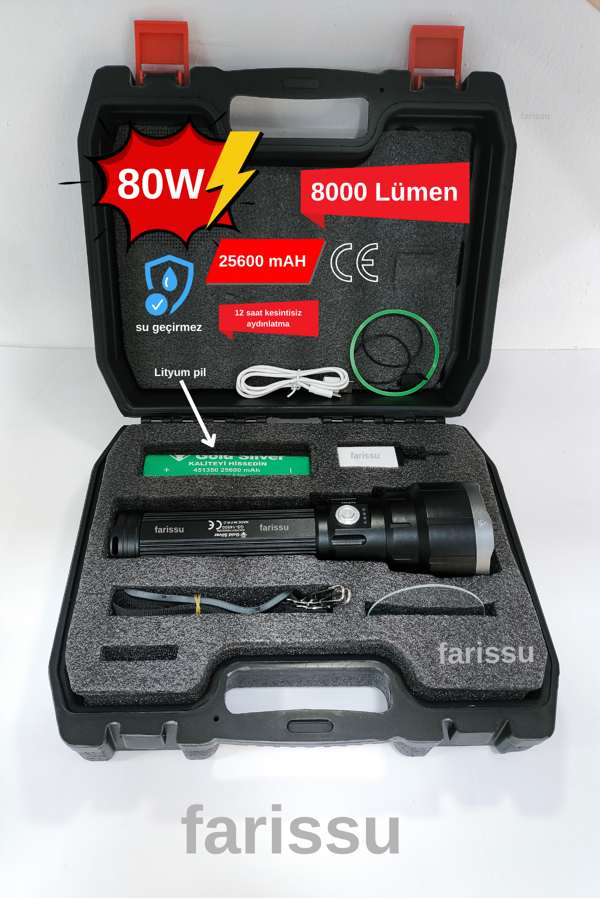 Üst Düzey Performans ve Dayanıklılık: Gold Silver GS-14500 Şarjlı El Feneri - Image 1