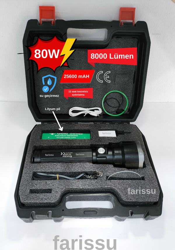 Üst Düzey Performans ve Dayanıklılık: Gold Silver GS-14500 Şarjlı El Feneri - Image 1