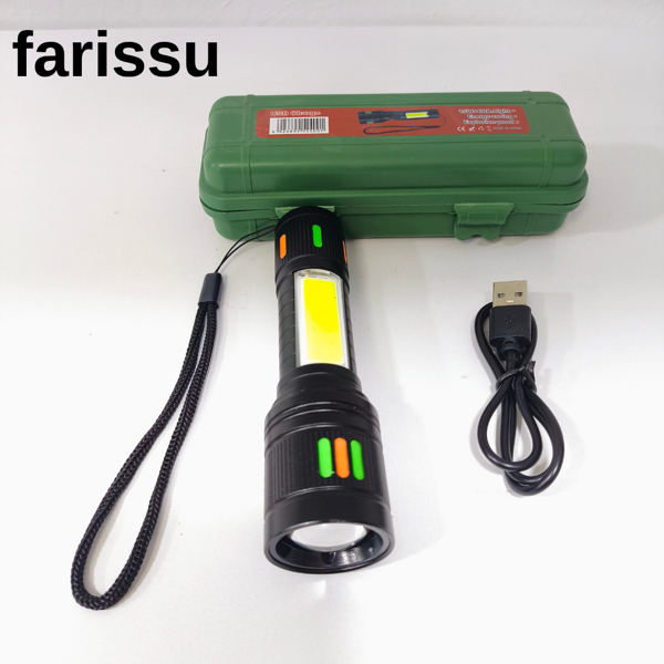 15 Watt Zoomlu Şarjlı El Feneri - Güçlü LED Işıklı, Taşınabilir ve Metal Dayanıklı - Image 1