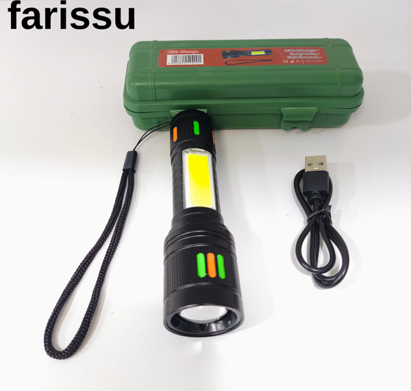 15 Watt Zoomlu Şarjlı El Feneri - Güçlü LED Işıklı, Taşınabilir ve Metal Dayanıklı - Image 1