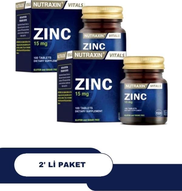 Nutraxin Zinc Sulphate 15 Mg 100 Tablet 2 Adet - Image 1