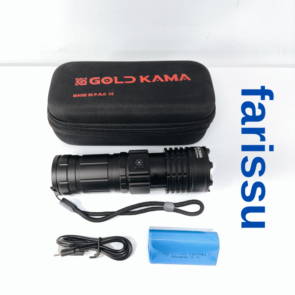 T406 Şarjlı El Feneri | 100W Işık Gücü | Powerbank Özellikli | 5 Modlu | 8800 mAh | Zoomlu | - Image 1