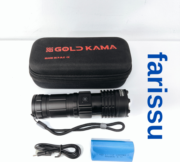 T406 Şarjlı El Feneri | 100W Işık Gücü | Powerbank Özellikli | 5 Modlu | 8800 mAh | Zoomlu | - Image 1