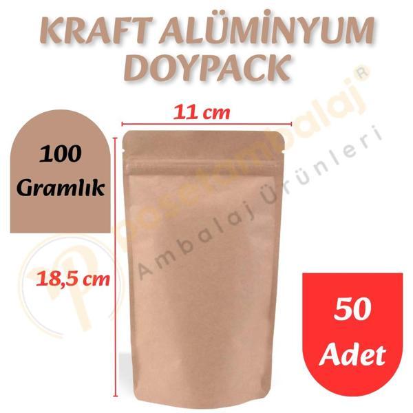 Kraft Alüminyum Doypack 11x18,5x7 cm (50 Adet) - Image 1