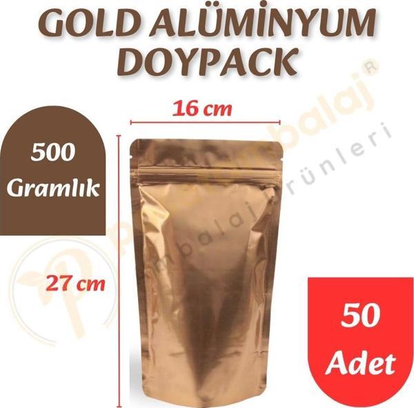 Gold Alüminyum Doypack 16x27x8 cm (50 Adet) - Image 1