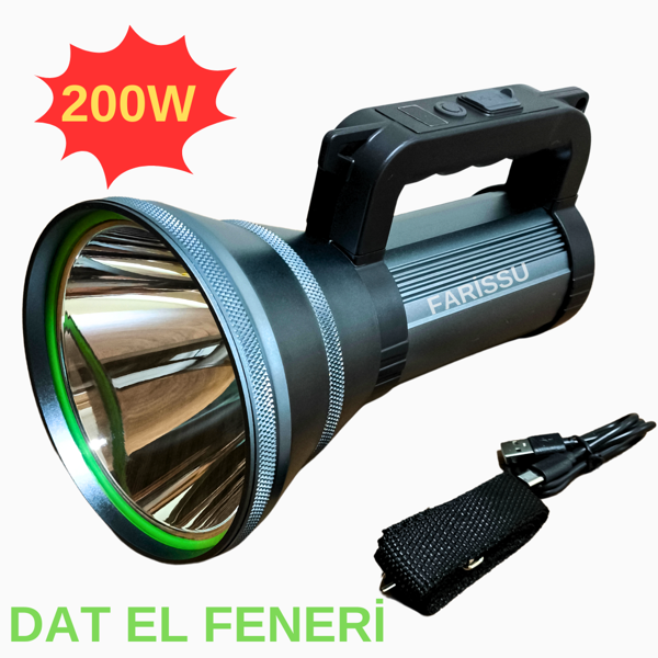 200W LED Şarjlı Kamp Feneri & El Feneri | 8800 mAh | 3 Işık Modlu | Powerbank Özellikli - Image 1