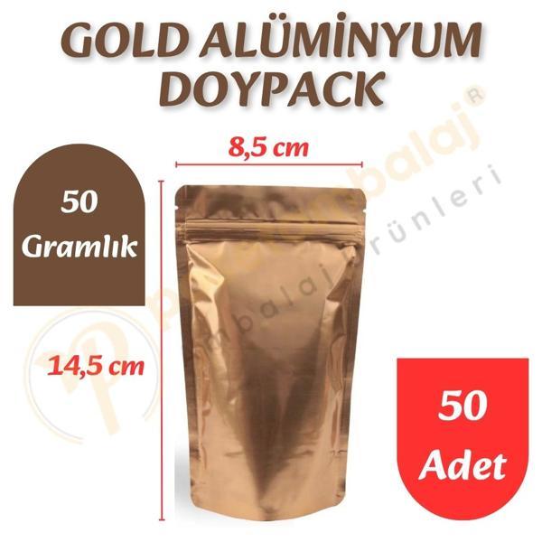 Gold Alüminyum Doypack 8,5x14,5x5 cm (50 Adet) - Image 1