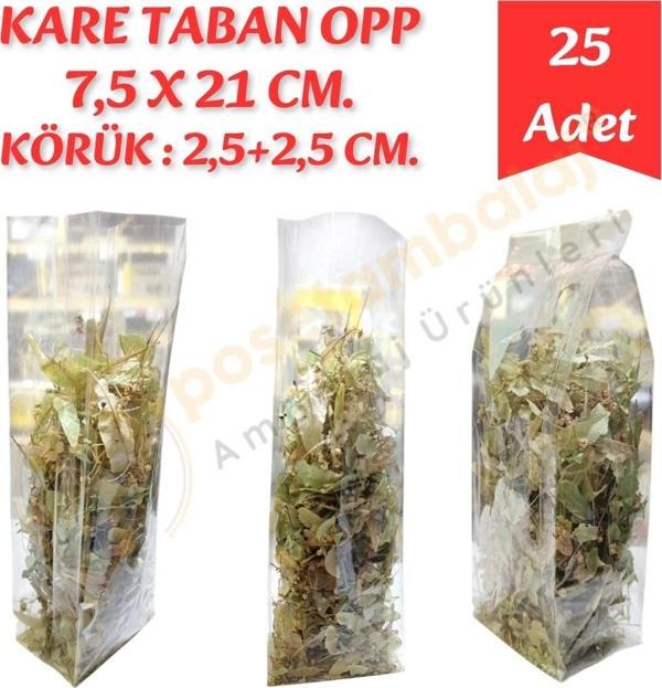 Kare Taban Körüklü OPP 7,5x21+5 cm (25 Adet) - Image 1