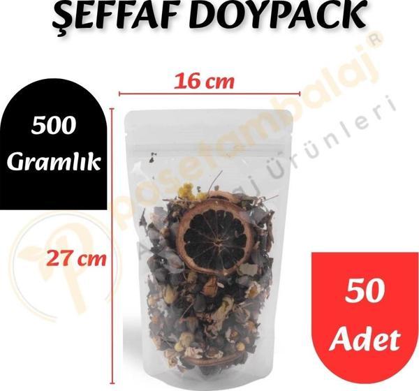 Şeffaf Doypack 16x27x8 cm (50 Adet) - Image 1