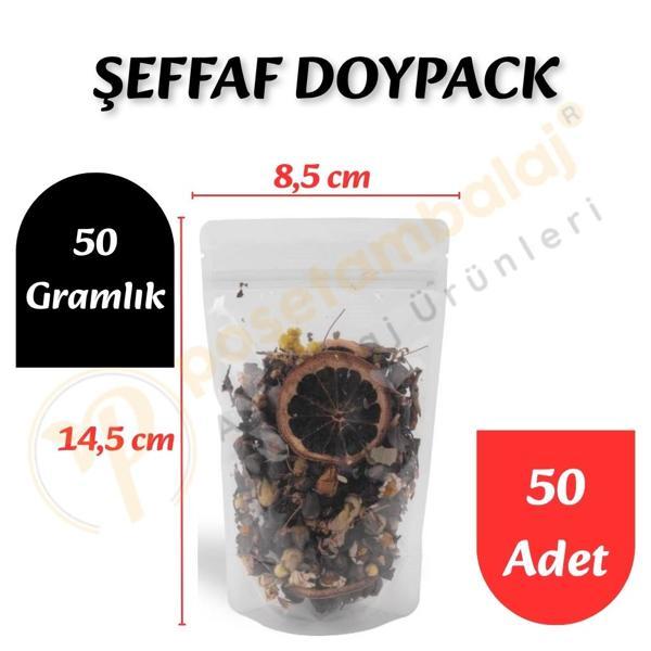 Şeffaf Doypack 8,5x14,5x5 cm (50 Adet) - Image 1