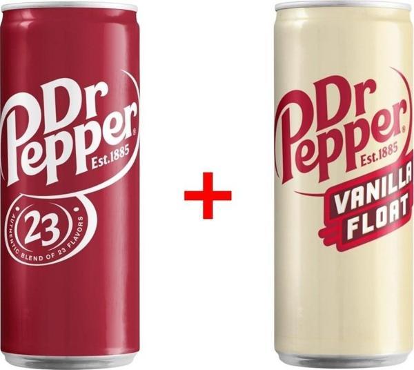 Dr Pepper Original Karışık Aromalı + Vanilla Float Vanilya Aromalı Gazlı İçecek 330 ml - Image 1