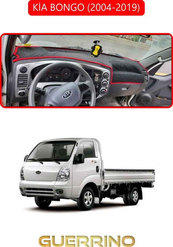 Ett Kia Bongo 2004-2019Torpido Koruma Halısı Kırmızı Kenar  - Image 1