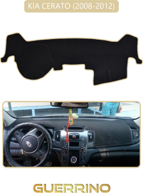 Ett Kia Cerato 2008-2012Torpido Koruma Halısı Bej Kenar  - Image 1