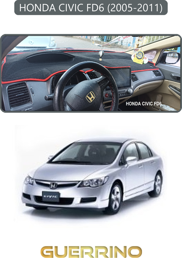 Ett Honda Cıvıc Fd6 2005-2011Torpido Koruma Halısı Gri Kenar  - Image 1