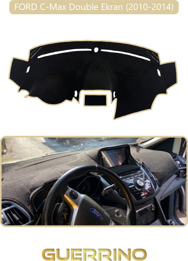 Ett Ford C-Max Double Ekran (2010-2014)Torpido Koruma Halısı Bej Kenar  - Image 1