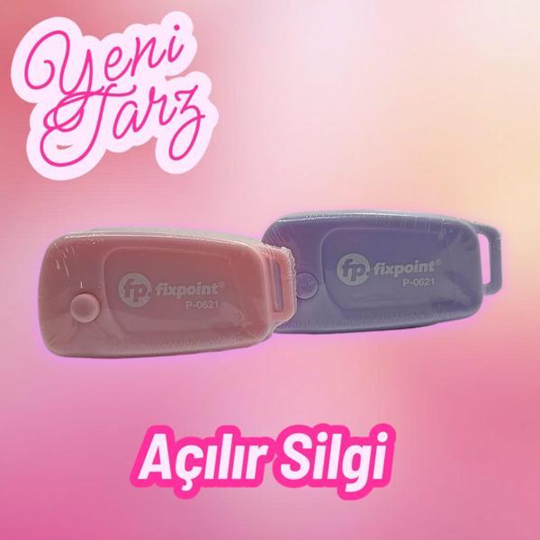 Fixpoint 0621 Pembe - Mor Açılır Anahtarlık Yumuşak Silgi (2 Adet) - Image 1