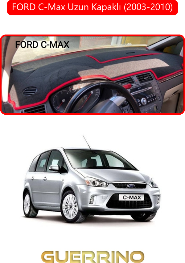 Ett Ford C-Max Uzun Kapaklı (2003-2010)Torpido Koruma Halısı Kırmızı Kenar  - Image 1