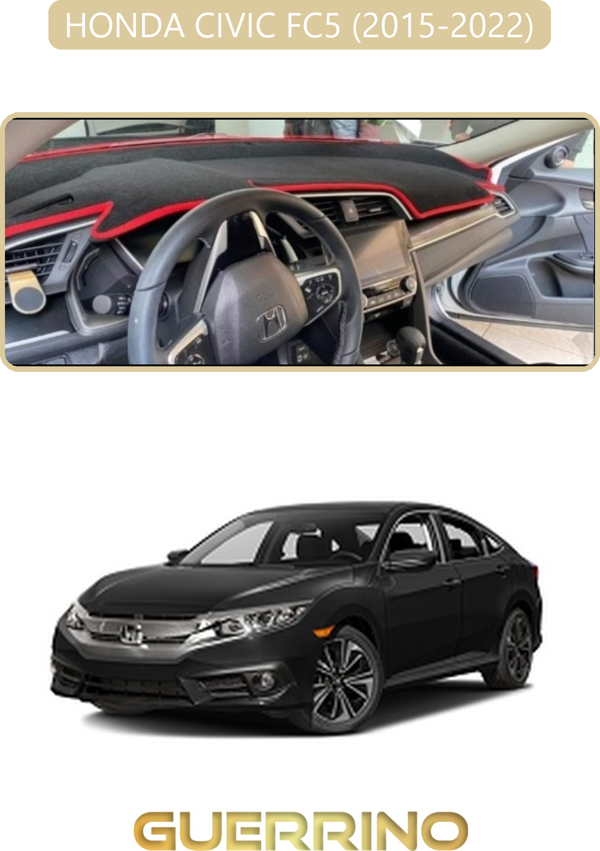 Ett Honda Cıvıc Fc5 2015-2022Torpido Koruma Halısı Bej Kenar  - Image 1