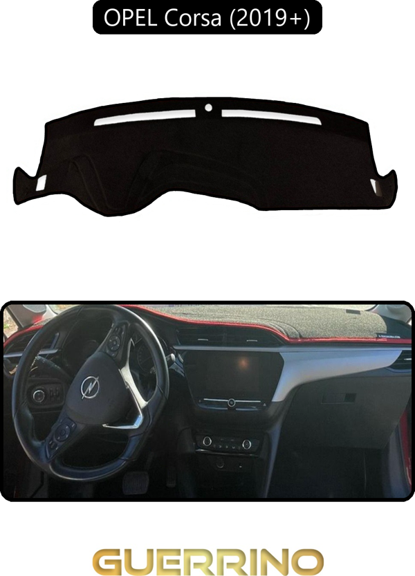 Ett Opel Corsa (2019 + )Torpido Koruma Halısı Siyah Kenar  - Image 1