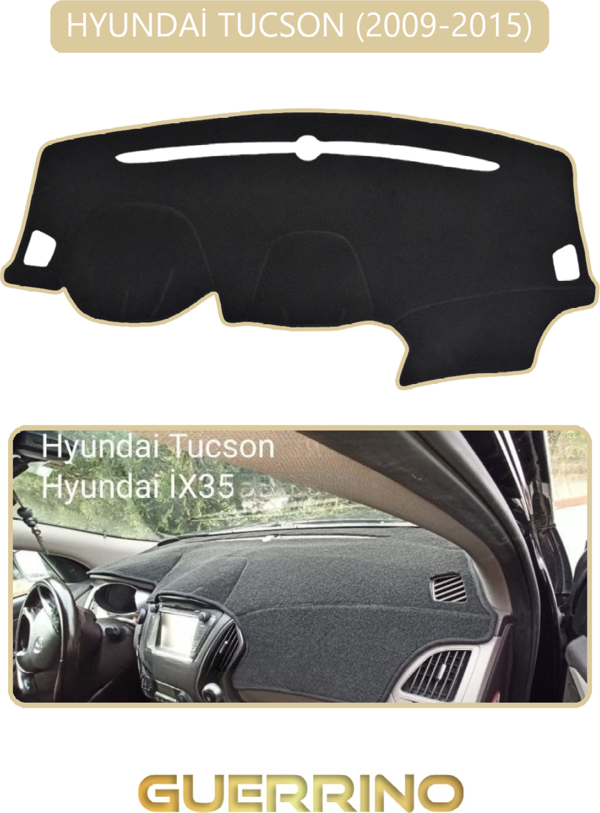 Ett Hyundai Tucson 2009-2015Torpido Koruma Halısı Bej Kenar  - Image 1