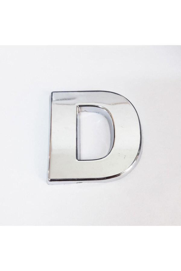 D Harfi 3,75 cm Krom Yapışkanlı - Image 1