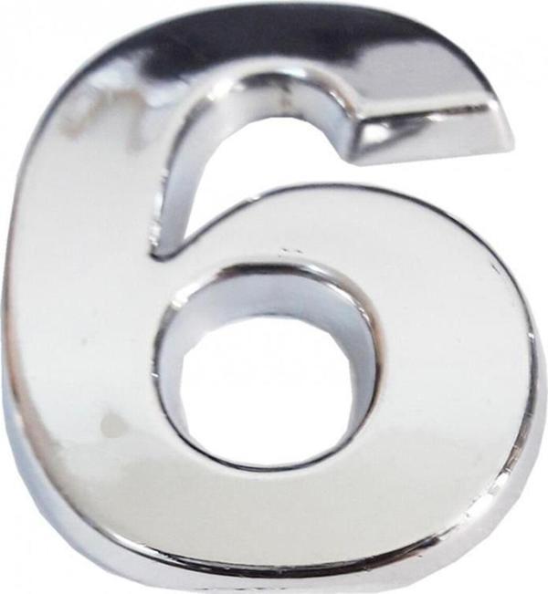 Krom Yapışkanlı 6 Rakamı 5 cm - Image 1