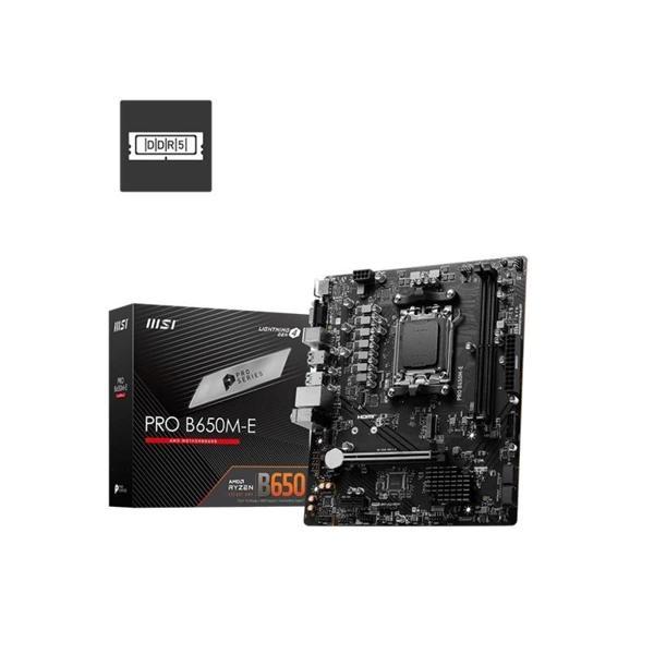 Msı Pro B650m-e Ddr5 6800mhz 1xvga 1xhdmı 1xm.2 Usb 3.2 Matx Am5(amd Am5 9000/8000/7000 Serileri İle - Image 1