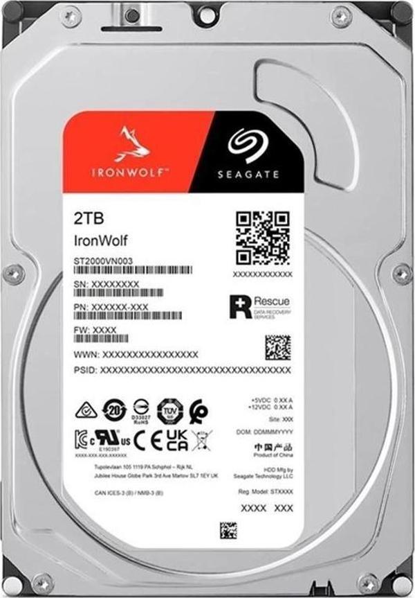 2 Tb Seagate 3.5 Ironwolf Sata3 5400rpm 256mb St2000vn003 (3 Yıl Resmı Dıst Garantılı) - Image 1