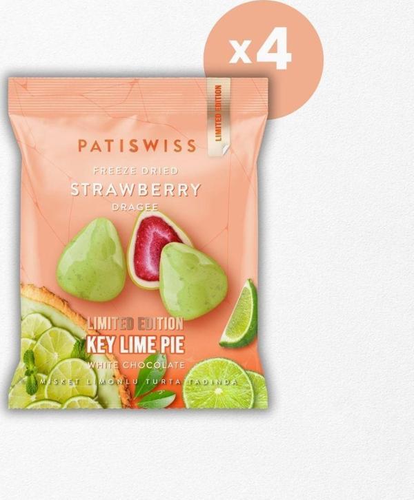 Beyaz Çikolatalı Misket Limonlu Çilek Draje, 50G x 4 Adet - Image 1
