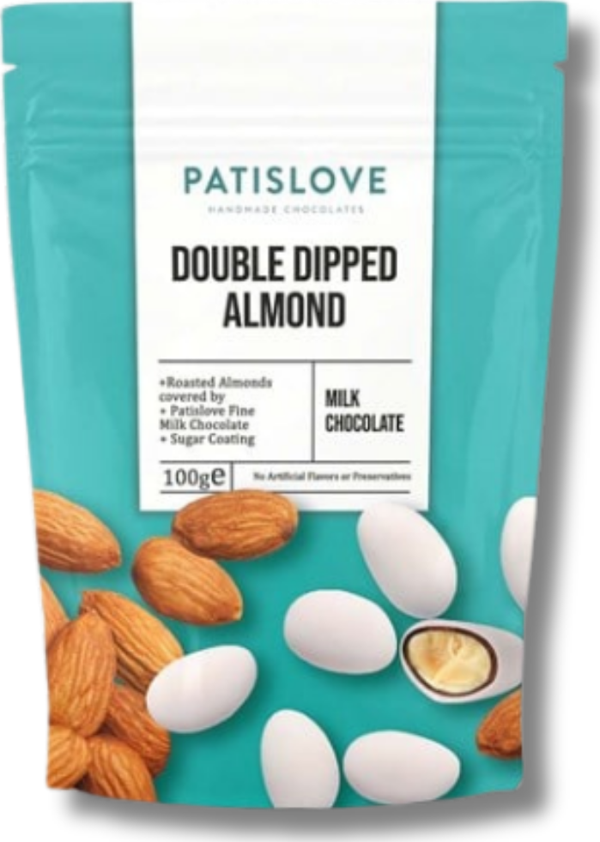 Patislove Sütlü Çikolatalı Çift Kaplı Badem Draje, 100G - Image 1